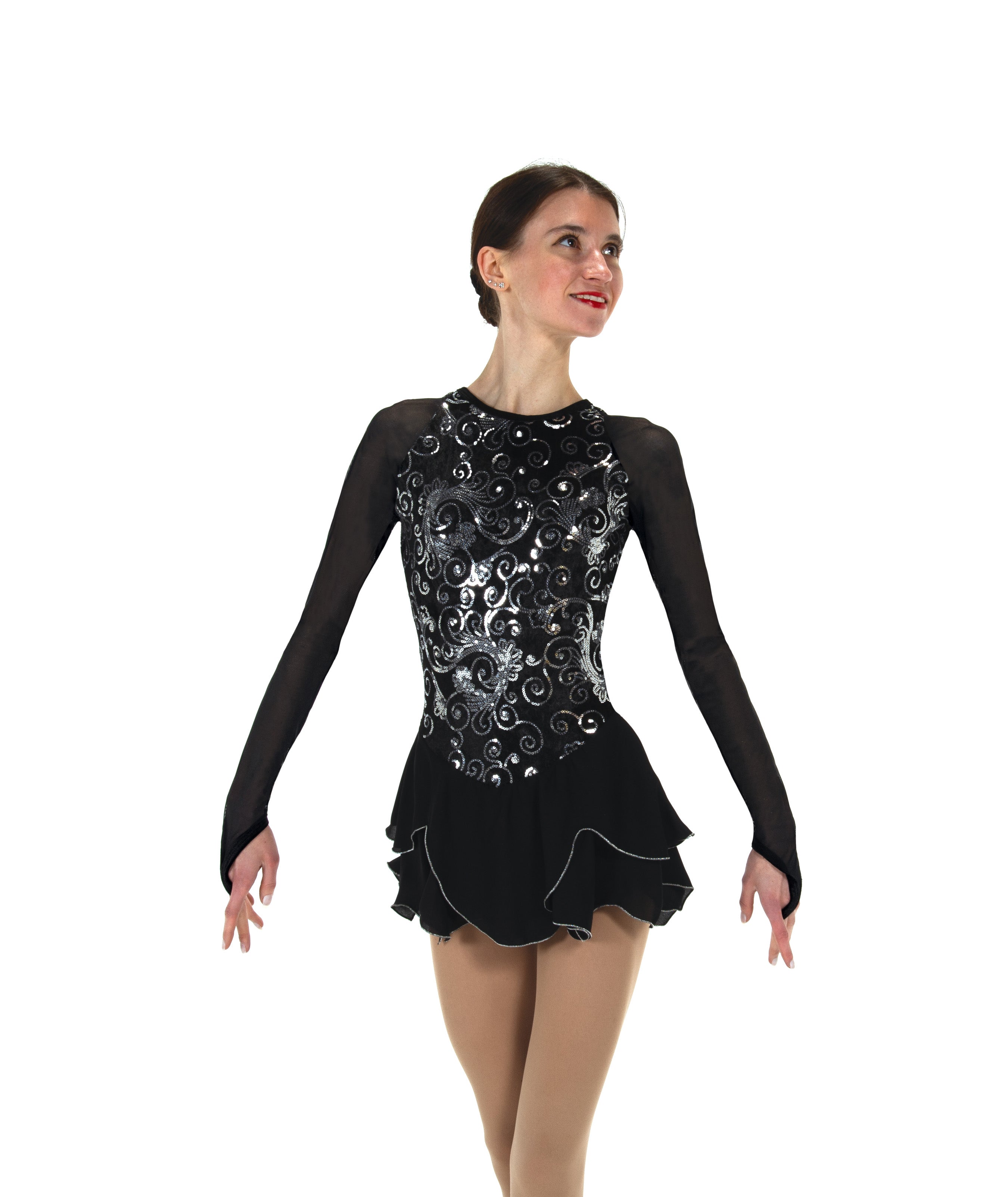 Silver figure skating dress online