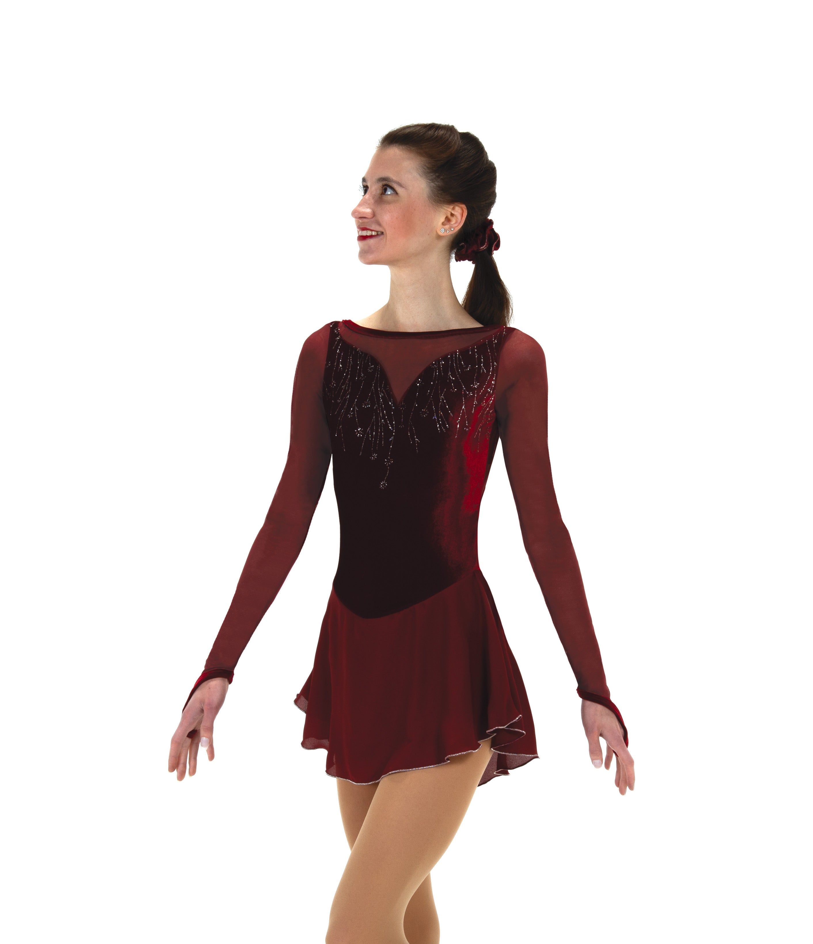 523 Slightly SIlver Skating Dress in Wine by Jerry's