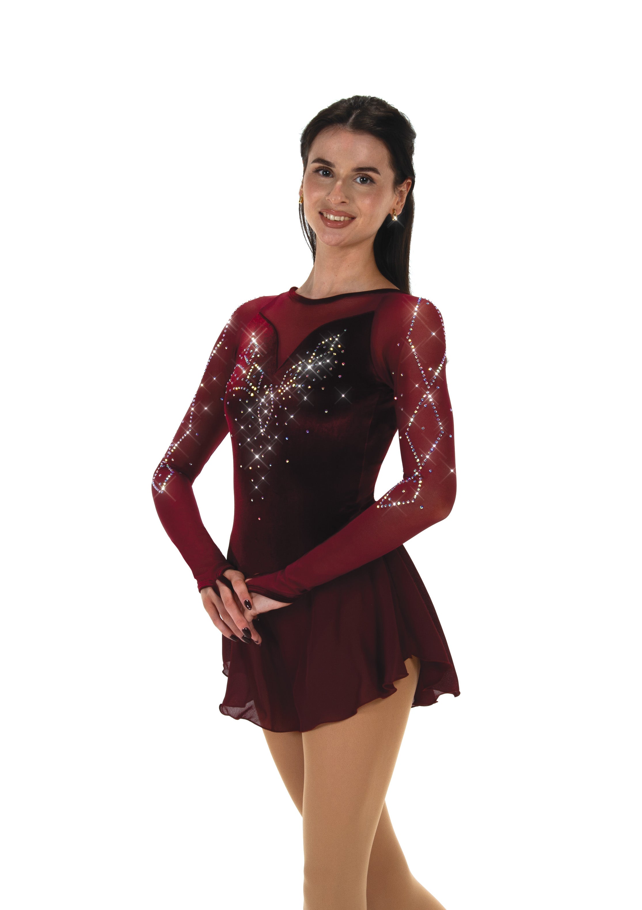 525 Diamondescent Skating Dress in Wine by Jerry's