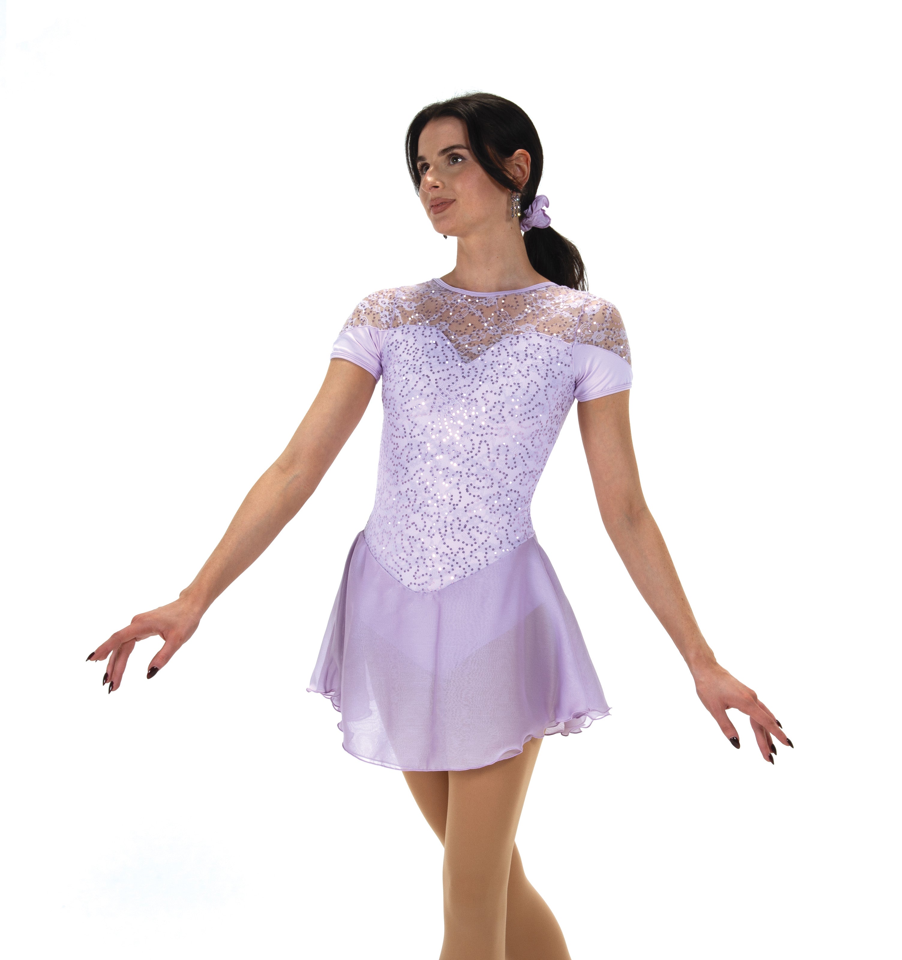 528 Softly Sequins Skating Dress in Lilac by Jerry's