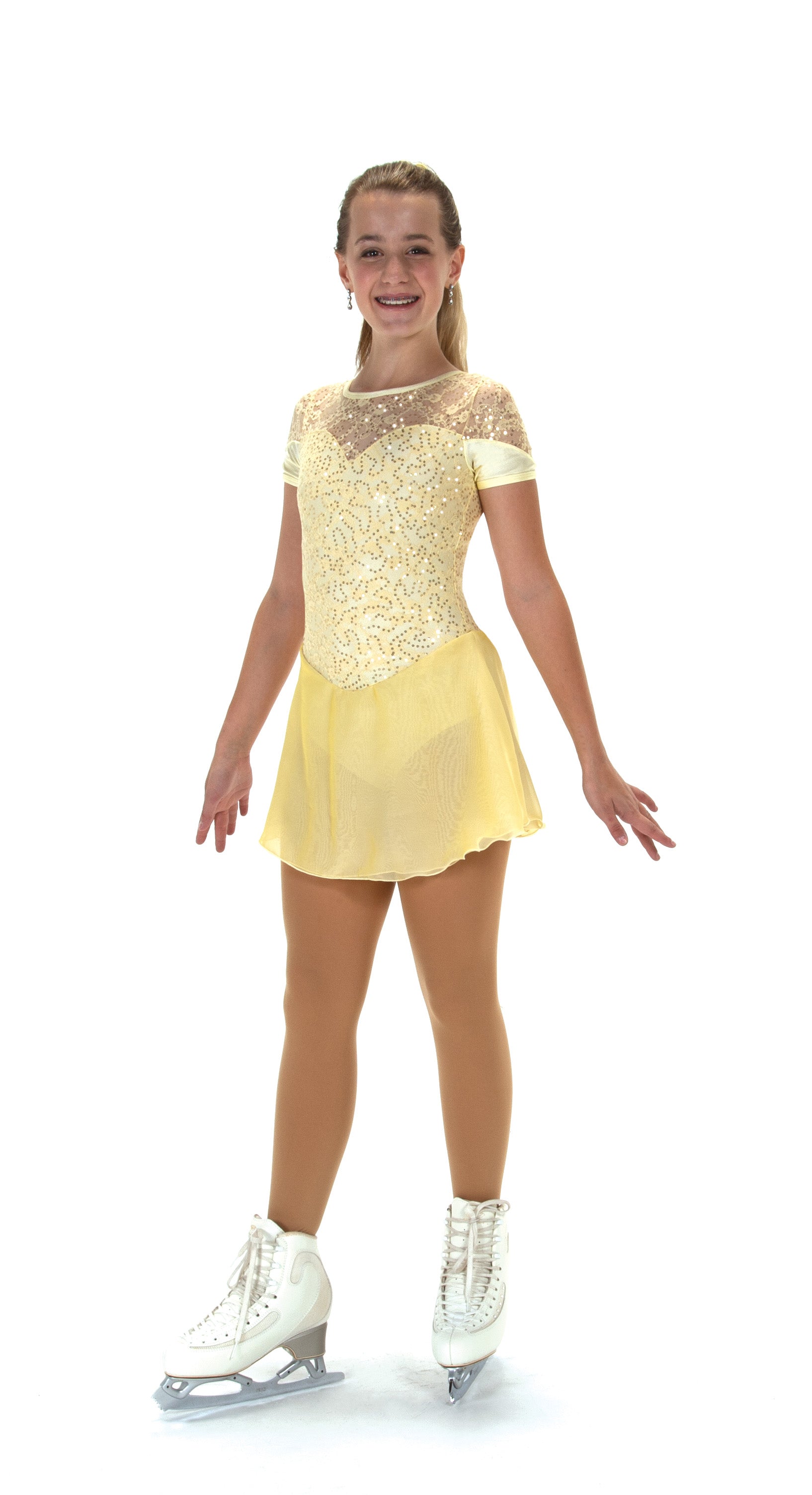 528 Softly Sequins Skating Dress in Yellow by Jerry's