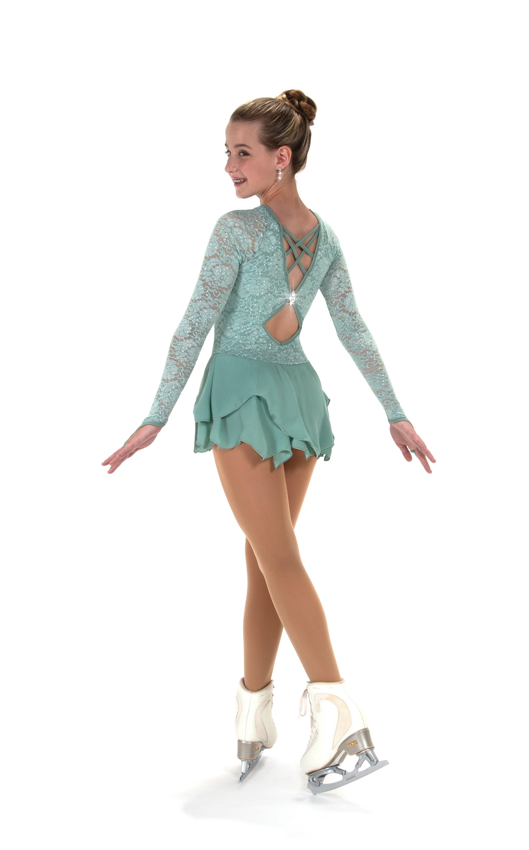 545 Lace Lives On Skating Dress in Green by Jerry s