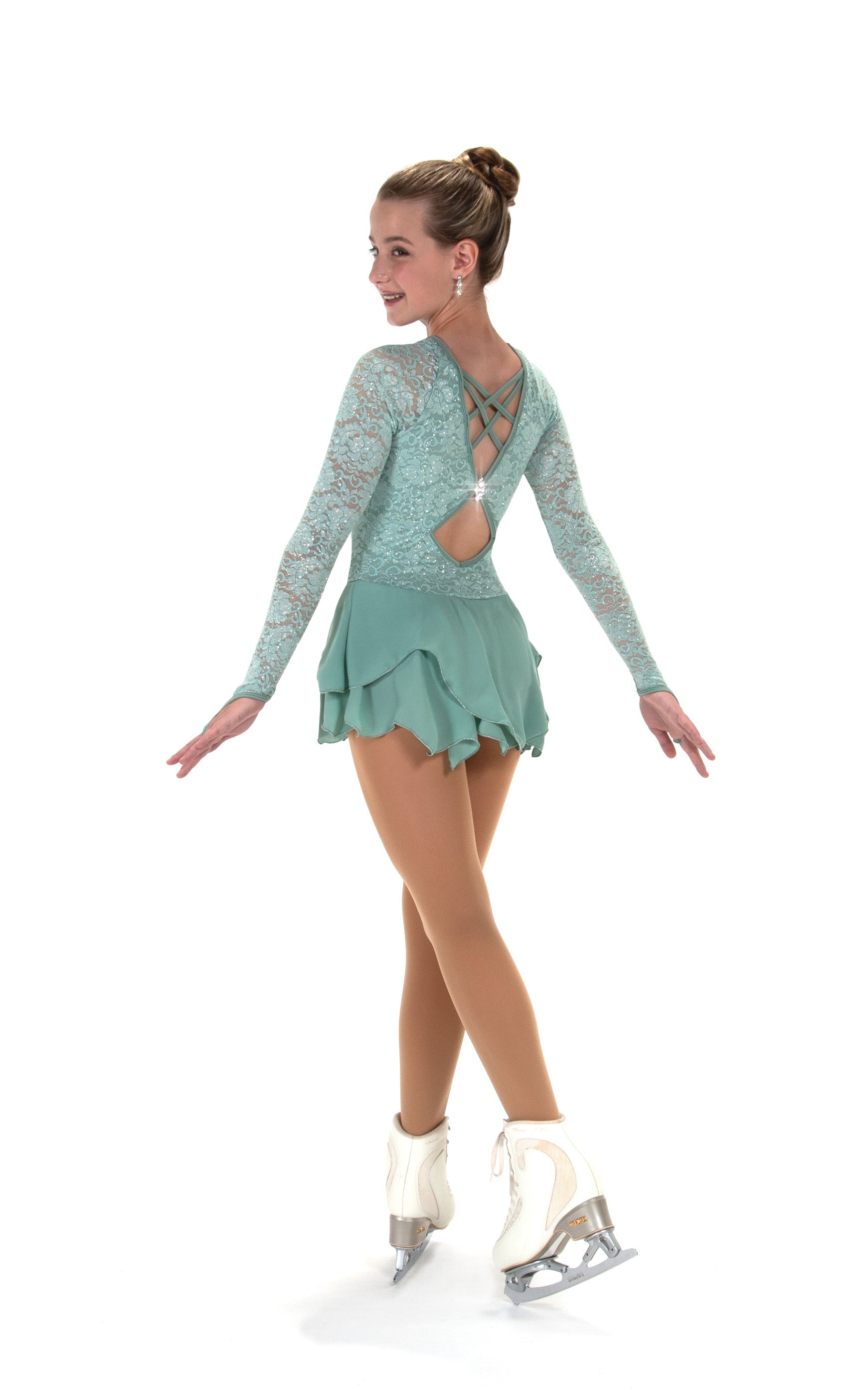 545 Lace Lives On Skating Dress in Green by Jerry's