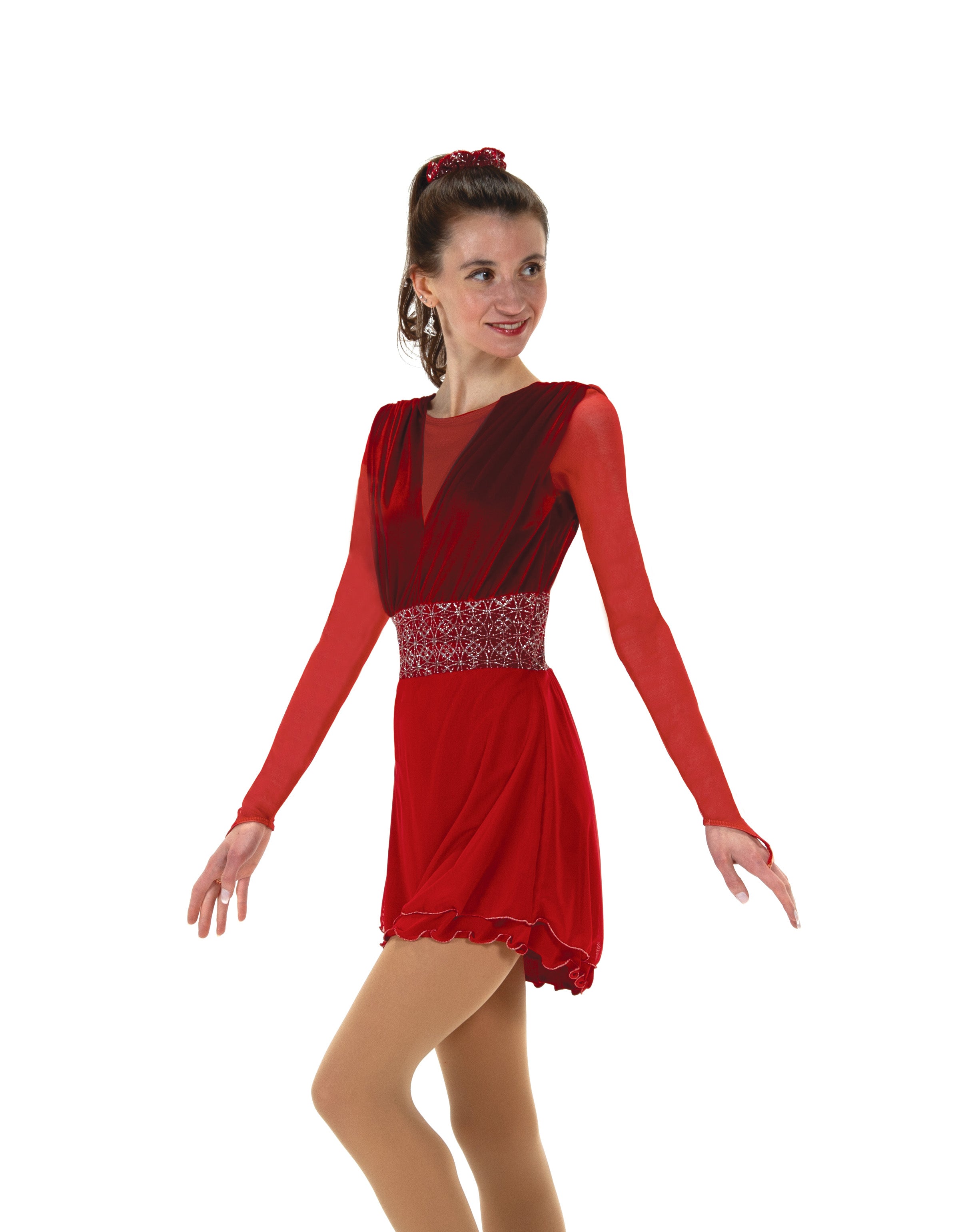 591 Ruched Ruby Skating Dress by Jerry's