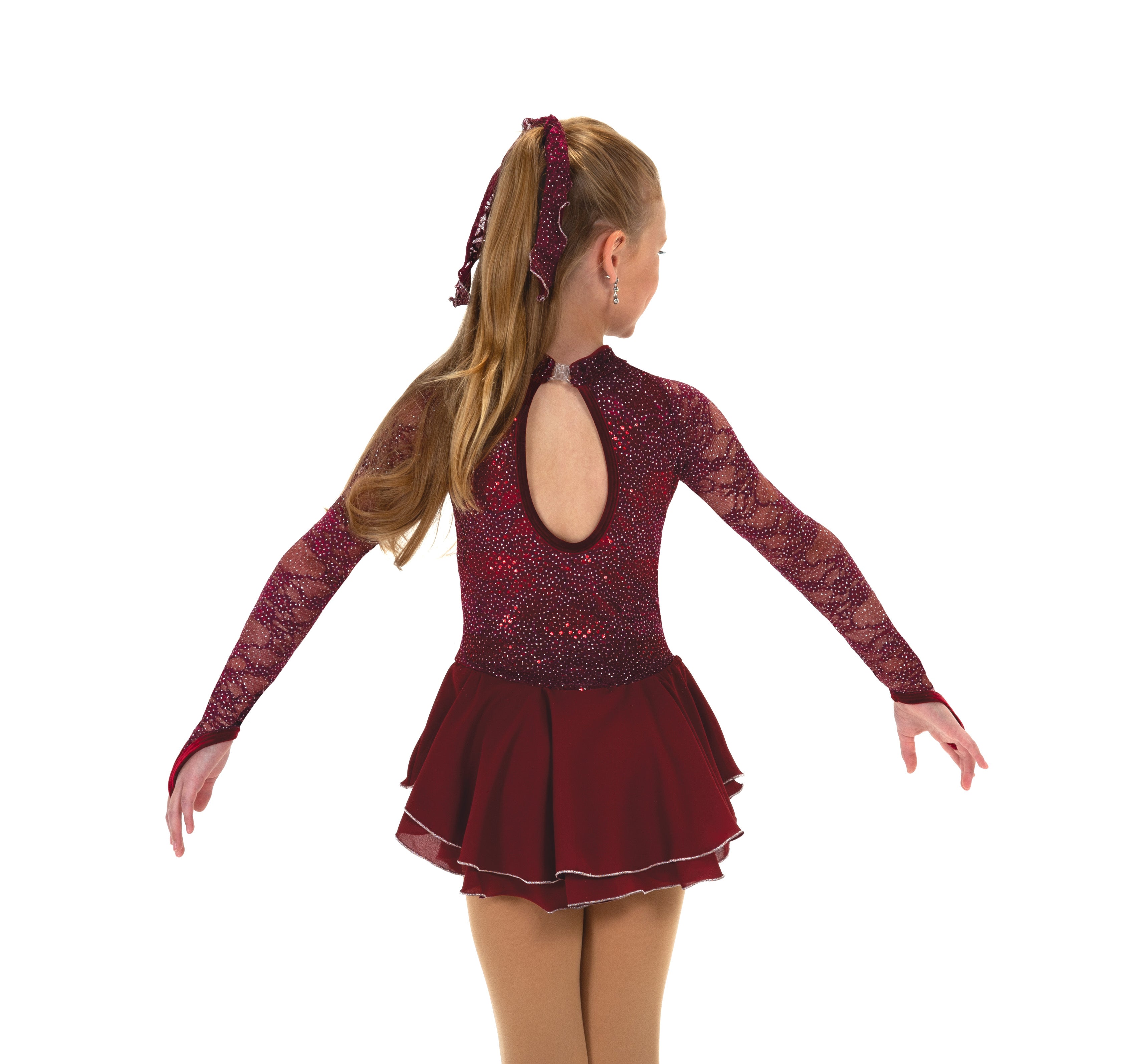 609 Sequin Lining Skating Dress in Wine by Jerry's