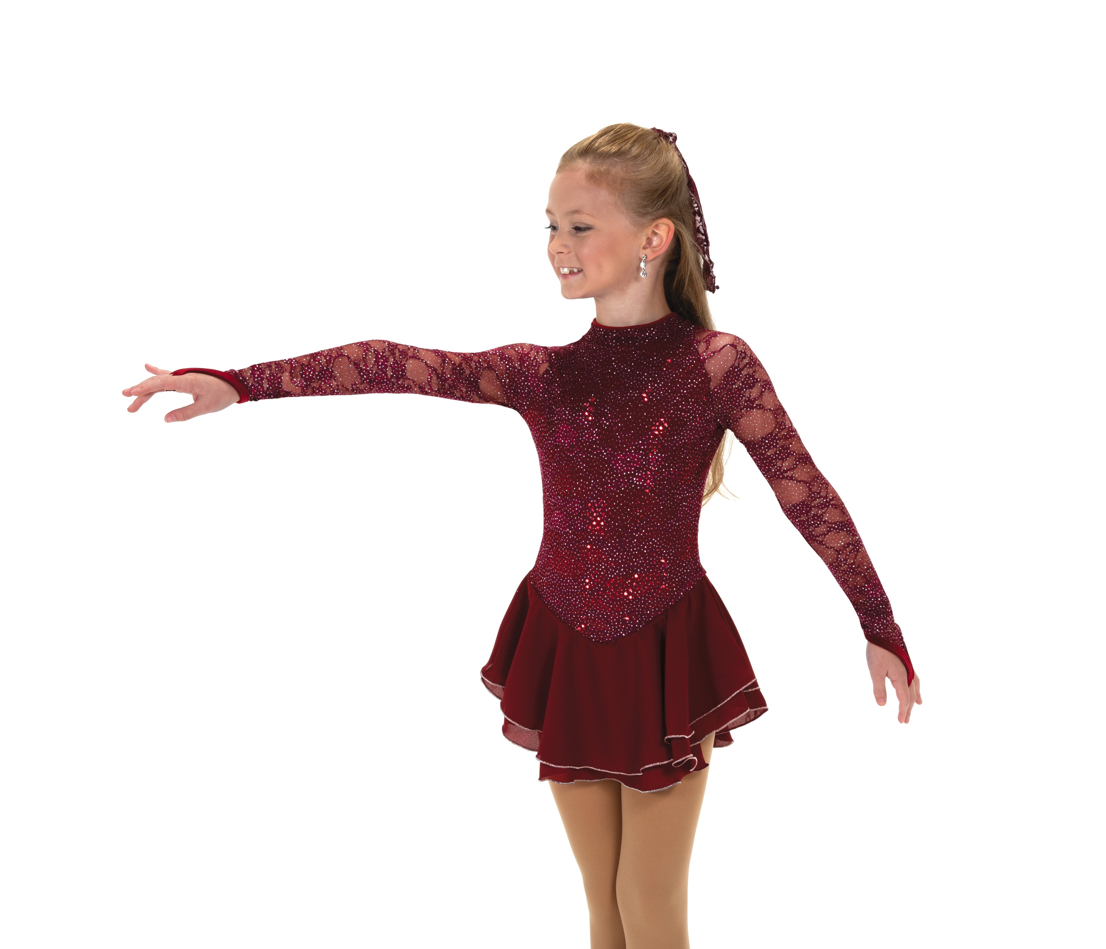 609 Sequin Lining Skating Dress in Wine by Jerry's