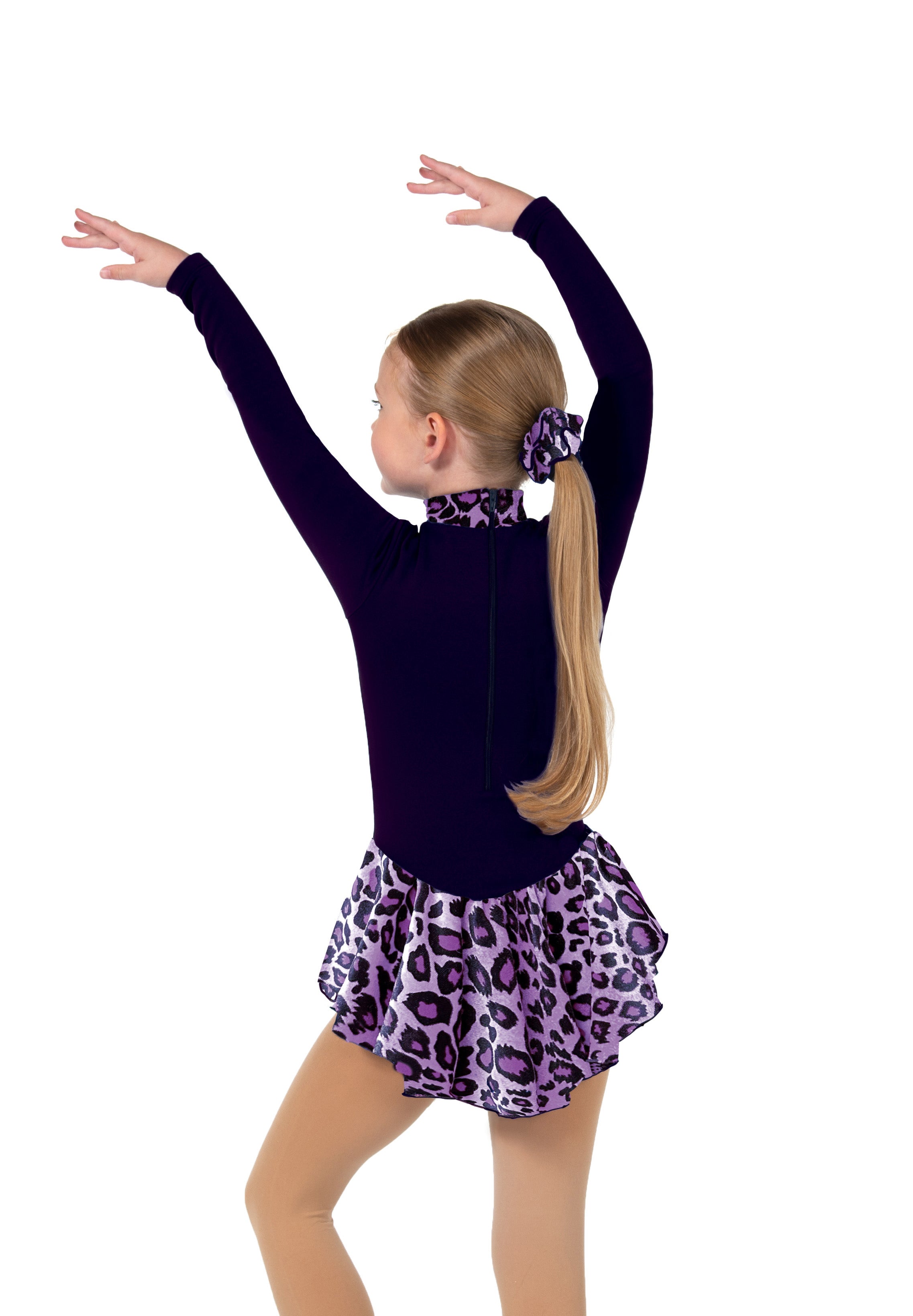 693 Fleece Catwalk Skating Dress in Black Purple by Jerry's