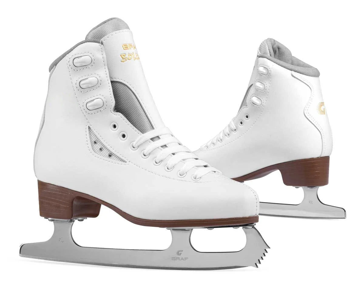 Graf Bolero Figure Skates in white. Junior Sizes 7uk - 5uk